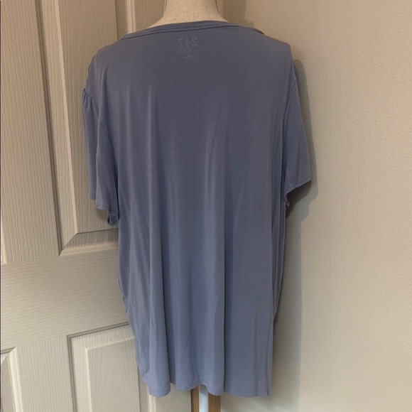 Blue Flutter Sleeve Relaxed T-Shirt - Picture 6 of 10